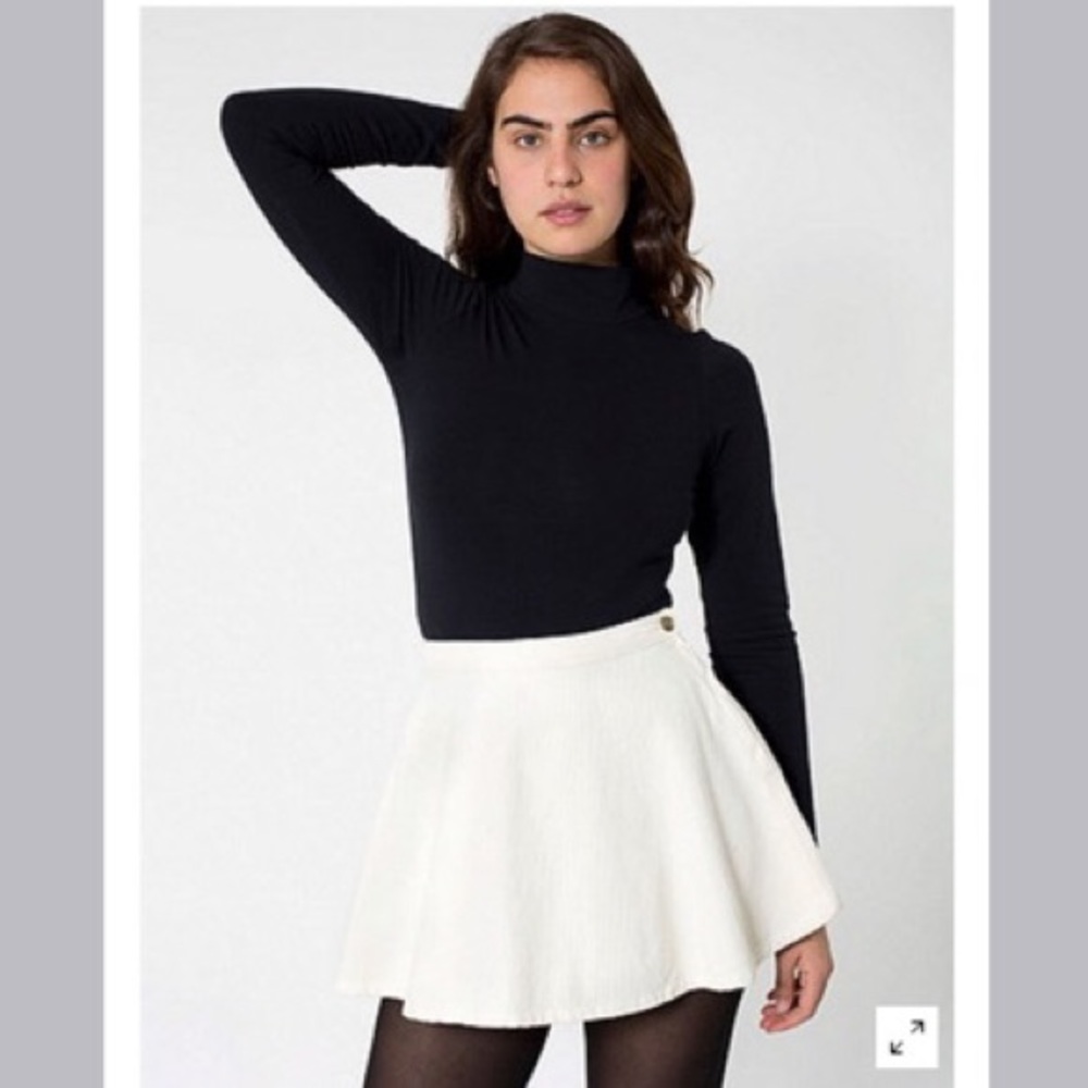 American Apparel White Corduroy  Circle Skirt